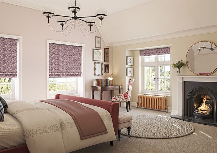 Leaf Vine, Claret - Roman Blind - Image 6